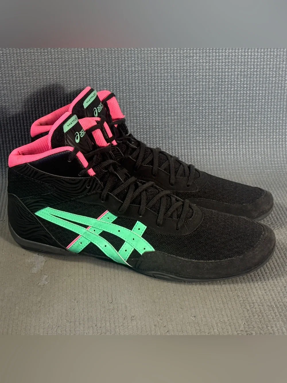 Asics Matflex 7 Black/New Leaf Wrestling Shoes Men’s Size 12